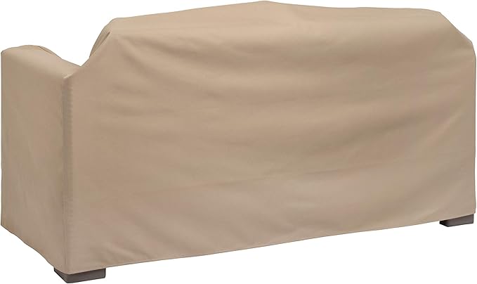 Modern Leisure Basics Patio Loveseat Cover, 55"L x 33"W x 38"H, Khaki
