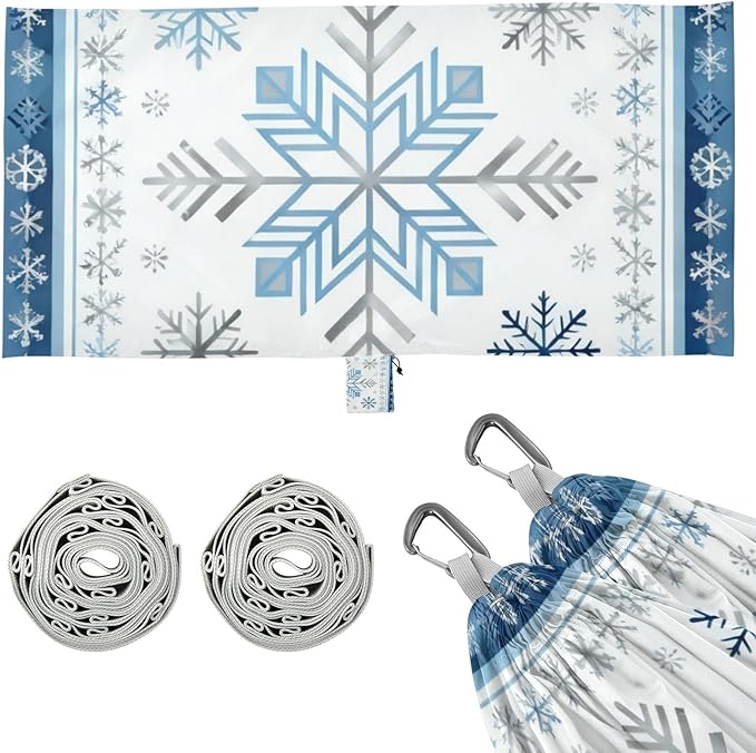 Snowflake Frame Hammocks with Hanging Rope Tree Hammock for Outside Patio Backyard Poolside
