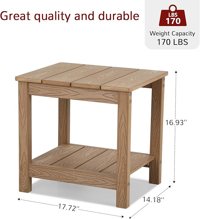 Stoog 3-Piece All-Weather Garden Chairs Set of 2 with Table, Outdoor Dining Chair with 400 lbs Weight Capacity, Patio Bistro Set for Porch, Backyard, Lawn and Deck, Teak