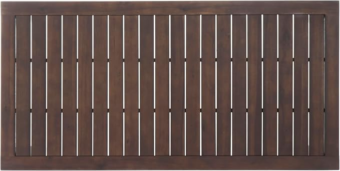 69'' Outdoor Patio Dining Table & 2 Bench for 4, Acacia Wood Farmhouse Dining Table Set Outdoor & Indoor Furniture for Patio Porch Garden, 3-Pcs, Dark Brown