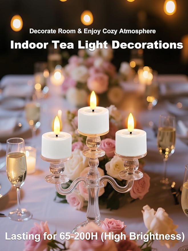 Rechargeable Flameless Tea Lights Candles with Timer Romote, 1.5"x 2" Small Votive Candle with USB Charging Base, Electric LED Candles for Wedding Centerpiece Table Decor (12 Pack)