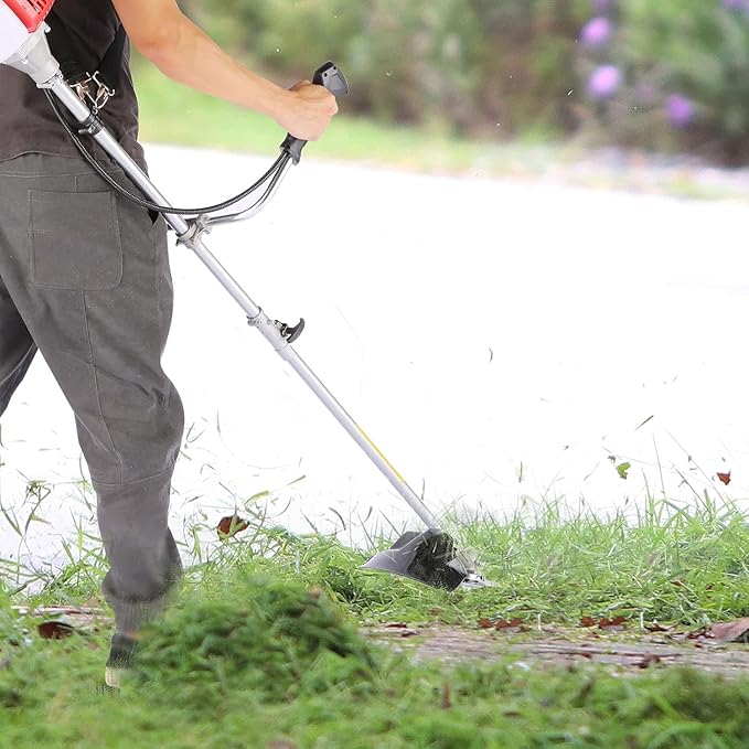 COOCHEER 58cc Brush Cutter Weed Wacker Gas Powered 4-in-1 Weed Wacker Straight Shaft String Trimmer with 2 Detachable Head for Grass, Garden
