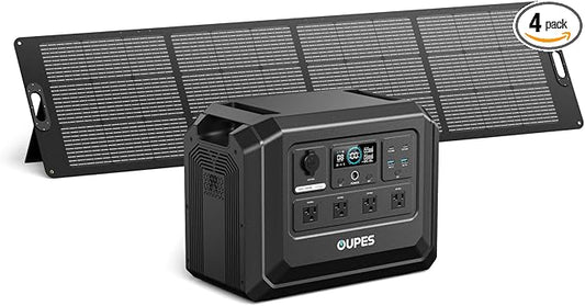 OUPES 2000W Solar Generator Kit Mega 1 Lite with 240W Solar Panel, 1024Wh LiFePO4 Power Station, 46 Min Wall Fast Charge, 140W PD, High-Efficiency Solar Power System for RV, Van Life, Overlanding