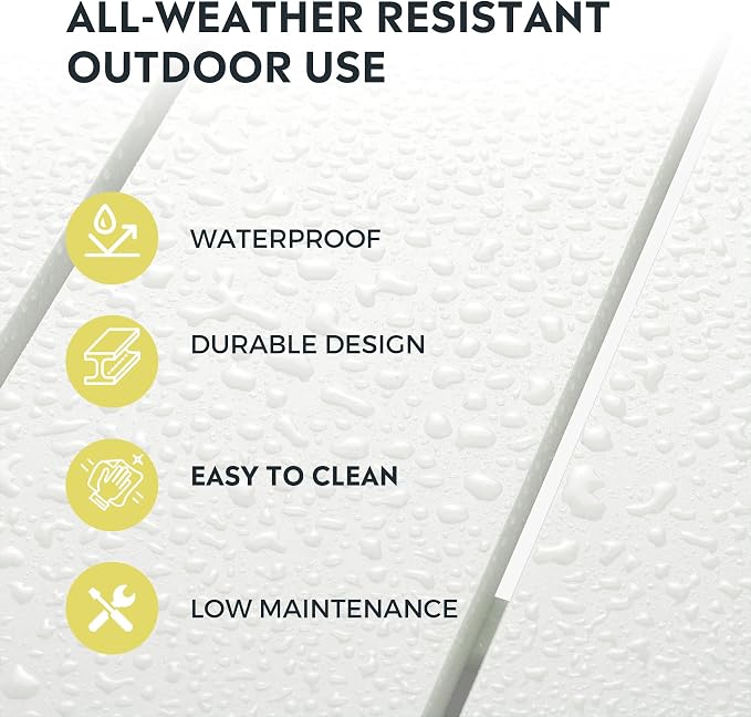 Costaelm Square Outdoor Side Tables, Adirondack Patio Tables for Outside, HDPE Patio End Table Weather Resistant, Balcony Table for Pool, Seaside, Backyard, Porch, Indoor Companion, White
