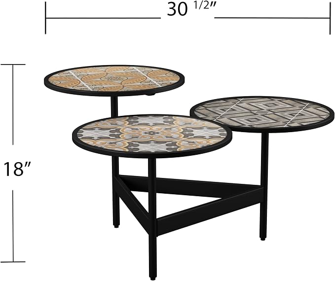 Generic Outdoor 3 Tier Cocktail Table, Black
