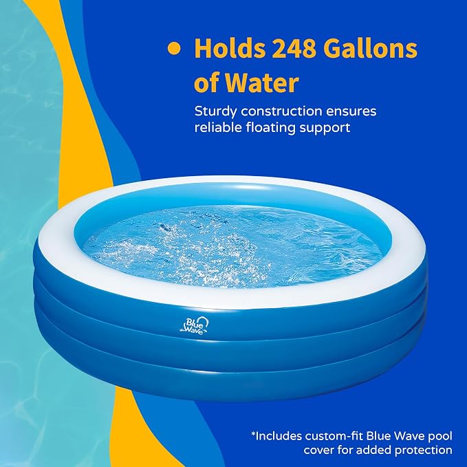 Inflatable 7.5-ft x 22-in Deep Round Family Pool with Cover