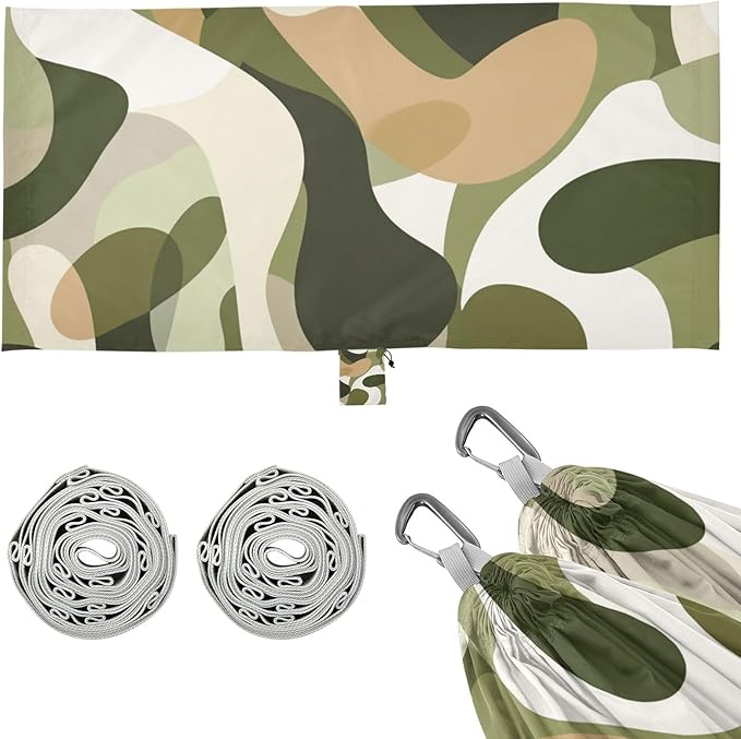 Camouflage Green White 330lb Capacity Outdoor Hammock with Hanging Rope Indoor Hammock for Outside Beach Patio Garden hamacas para Patio