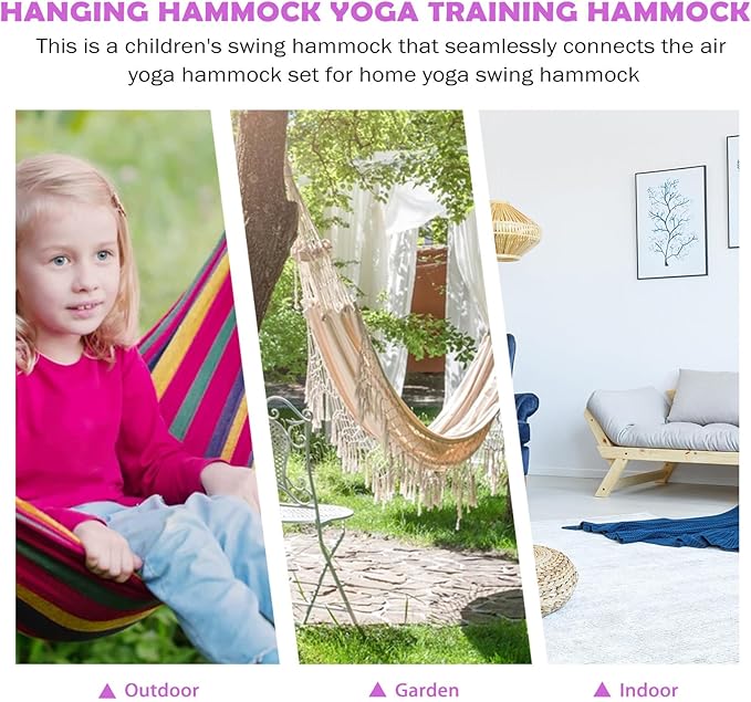 Balacoo Aerial Hammock Set for Home Use, 1.5m Purple Hammock with Seamless Design, Suitable for Indoor and Training