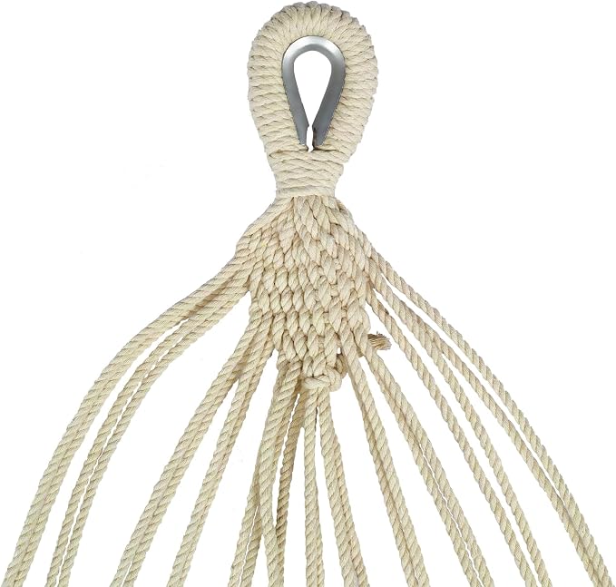 Bliss Hammocks BH-400-SC 40" Wide Hammock w/Hand-Woven Rope Loops & Hanging Hardware, Outdoor, Patio, Backyard Durable, Cotton and Polyester Blend, 220 Lbs Capacity, Sail Cloth