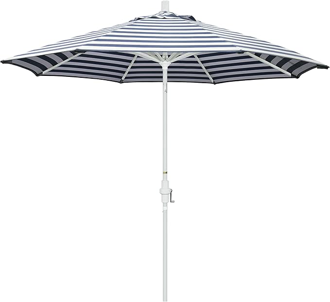 California Umbrella GSCU908170-F96 Golden State Series Patio Umbrella, Navy/White