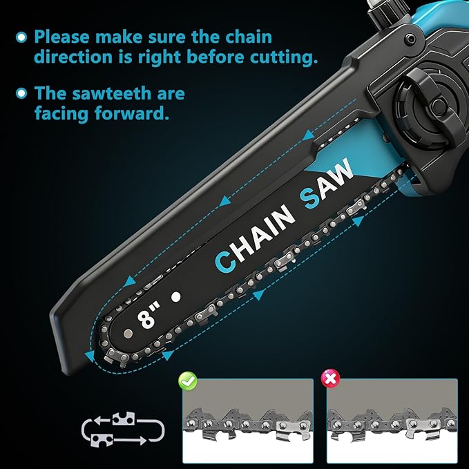 2-In-1 Cordless 8 Inch Pole Saw & Chainsaw Compatible with Makita 18V Battery (No Battery), Brushless Electric Chainsaw with Extension Pole, 15ft Max Reach for Tree Trimming Branch Cutting