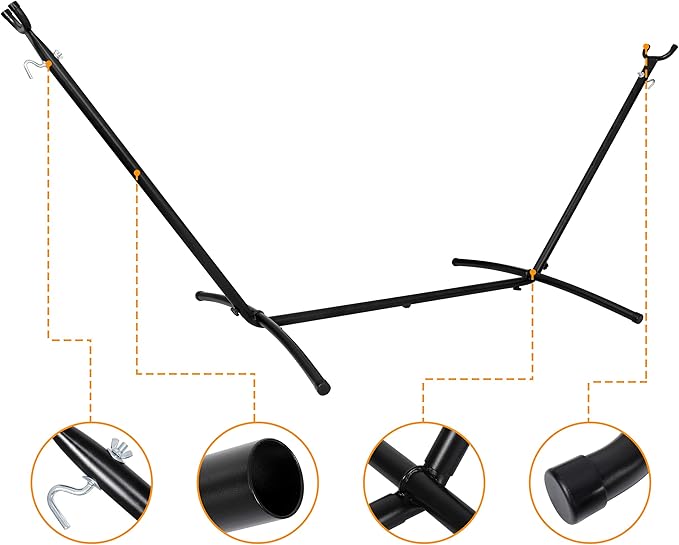 LEMY 9FT Hammock Stand with Carrying Case for Camping, Garden, Space Saving