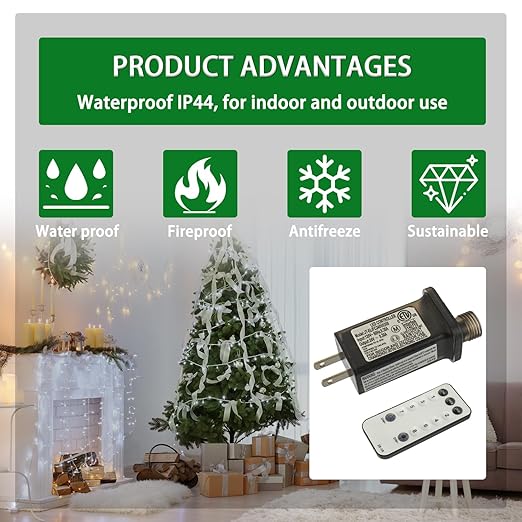 24V 7.2W 8 Mode LED Controller with Memory Function and IR Remote Control Low Voltage Transformer for Holiday String Lights,not Fit for 8 Mode with Control Box and 1 Mode String Light(1 pcs)