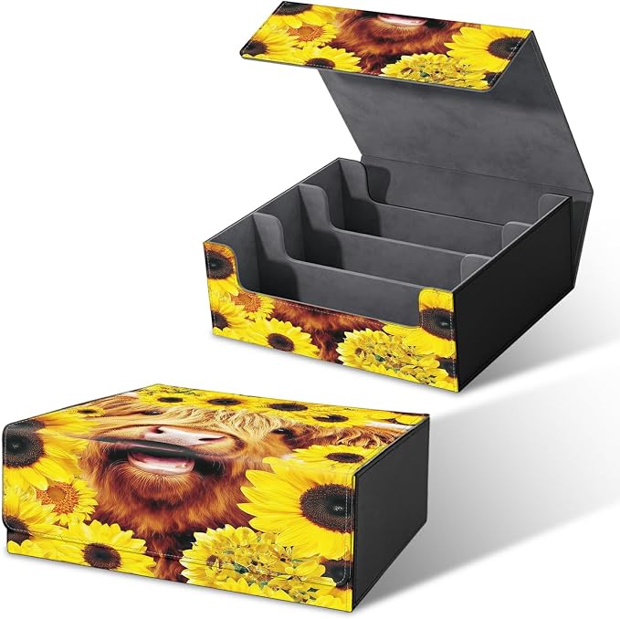 Large Card Deck Box for MTG, Fits 1200+ Sleeved Cards, PU Leather Storage Case with Strong Magnetic Closure, Multiple Colors Available for TCG CCG Baseball Card Collections, Rose Clock