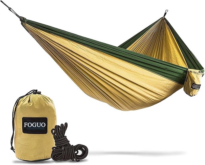 Double Hammock Swing Chair, Portable Camping Hammock, Hammocks for Outside 2 Person Heavy Duty, for Travel Camping Backpacking Hiking Outdoor Activities