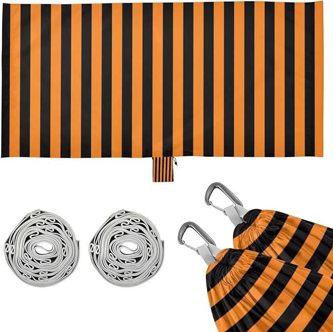 Halloween Orange Black Lines 330lb Capacity Outdoor Hammocks with Hanging Rope Swing Hammock for Outside Patio Garden hamaca para acampar