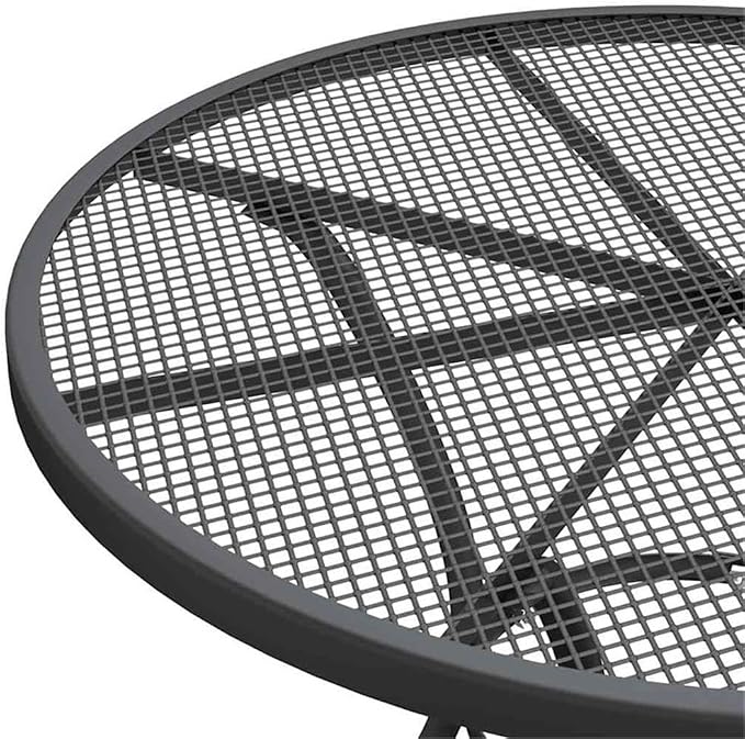 BOWERY HILL Contemporary 5-Piece Patio Dining Set, Anthracite and Gray Finish, Foldable Metal Chairs with Adjustable Backrests, Round Table, Weather-Resistant Design for Outdoor Garden or Terrace Use