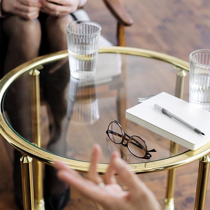 26 Inch Round Clear Tempered Glass Table Top with 1/4" Thick Polished Edges for Dining, Coffee Table, or Office Use by Fab Glass and Mirror