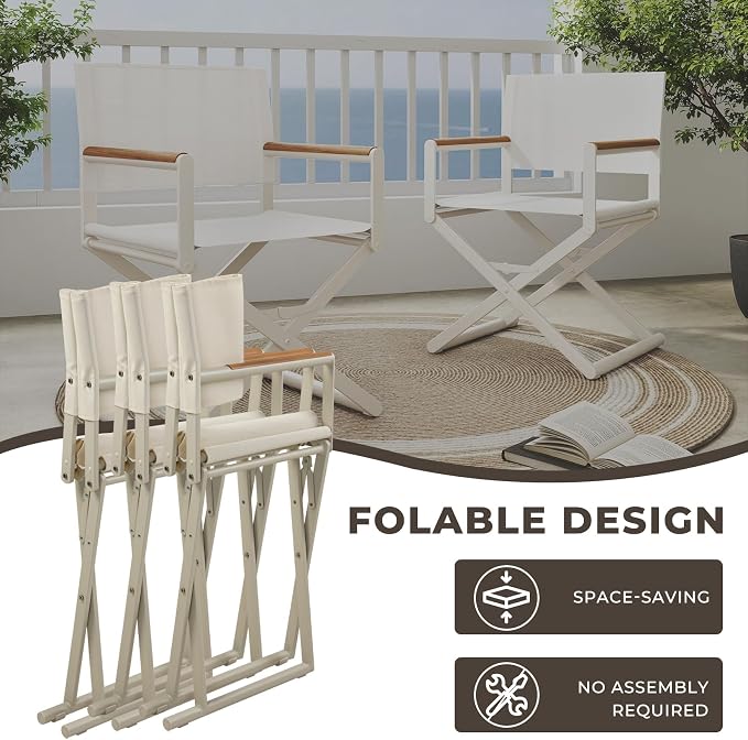 Grand patio 11-Piece Outdoor Dining Set, 10 Extra-Wide Folding Chairs & 1 Rectangle Expandable Table, Sling Mesh Patio Chairs with Wood Grain Table for Yard, Poolside, Deck, 8 Apricot and 2 Gray