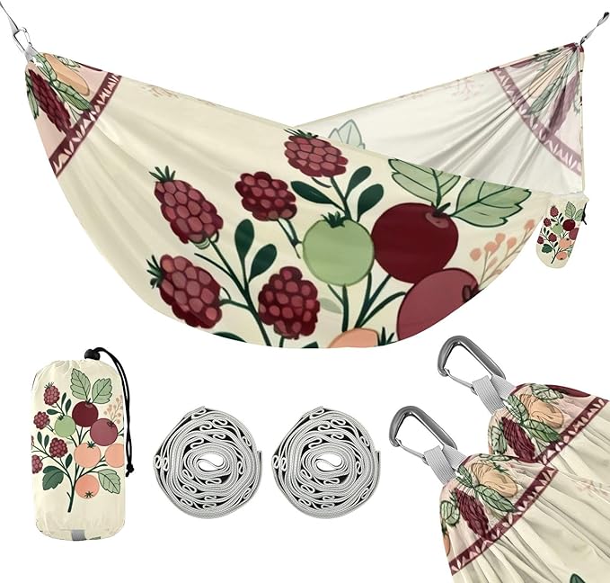 Berry and Fruit Hammocks for Camping with Portabl Carry Bag Hanging Hammock Outside Beach Patio Garden