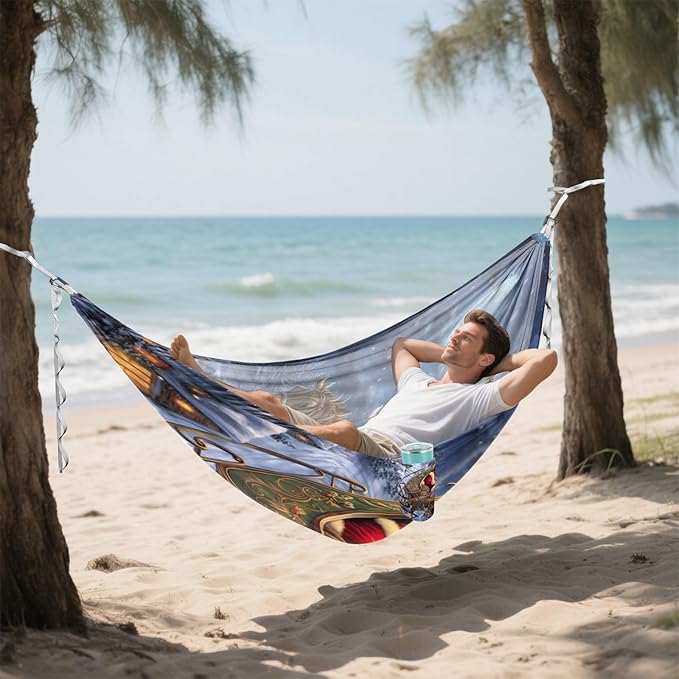 FRMG Christmas Santa Claus Hammock 500 lbs Capacity Portable Hammocks with Tree Straps & Attached Carry Bag, Camping Essentials Gear 2011941a
