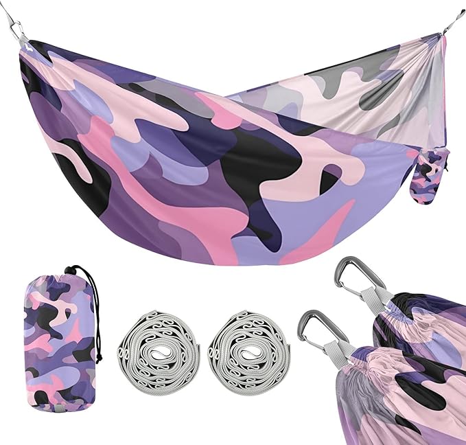 Camouflage Purple Pink 330lb Capacity Outdoor Hammocks Fabric Hammock for Outside Patio Backyard Poolside hamaca para adultos