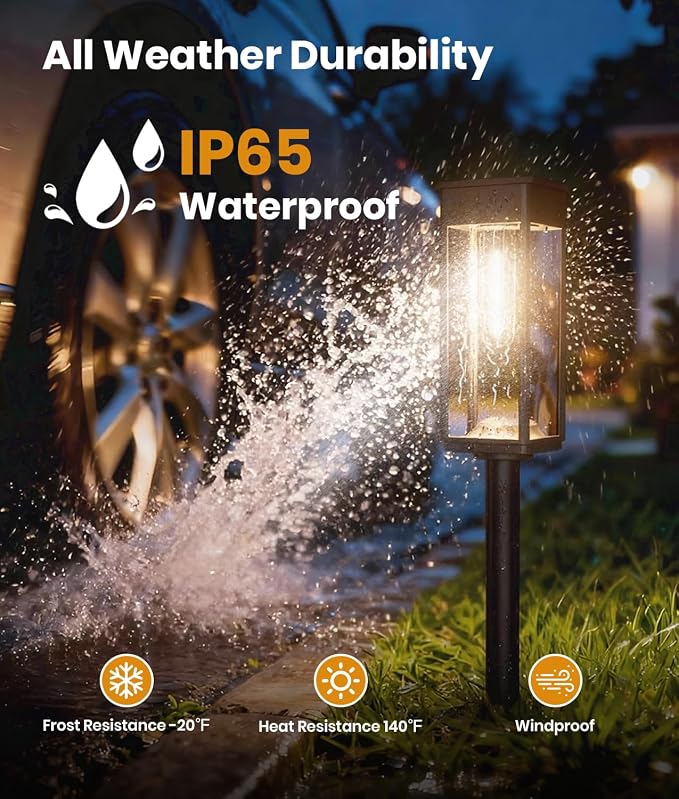 ALFIOT Solar Pathway Lights Outdoor, 12 Pack Bright Solar Lights Outdoor, Auto On/Off, IP65 Waterproof Landscape Lighting for Yard Patio Walkway Driveway Pathway (Warm White)