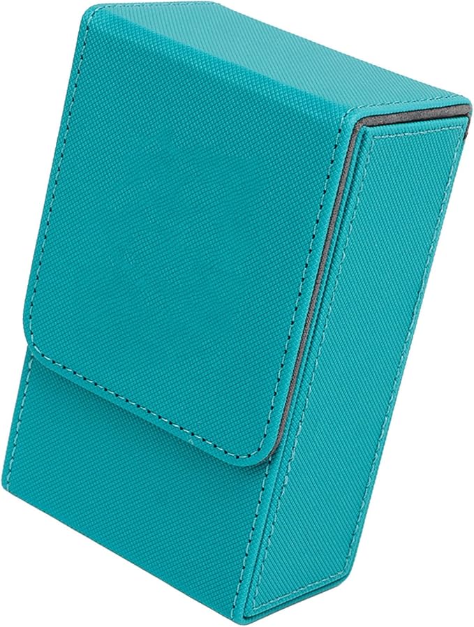 Haofy PU Leather Tarot Storage Box Sun Moon Design Large Size Felt Lined Holds 95+ Cards for Universal Standard Tarot Cards (Blue Green)