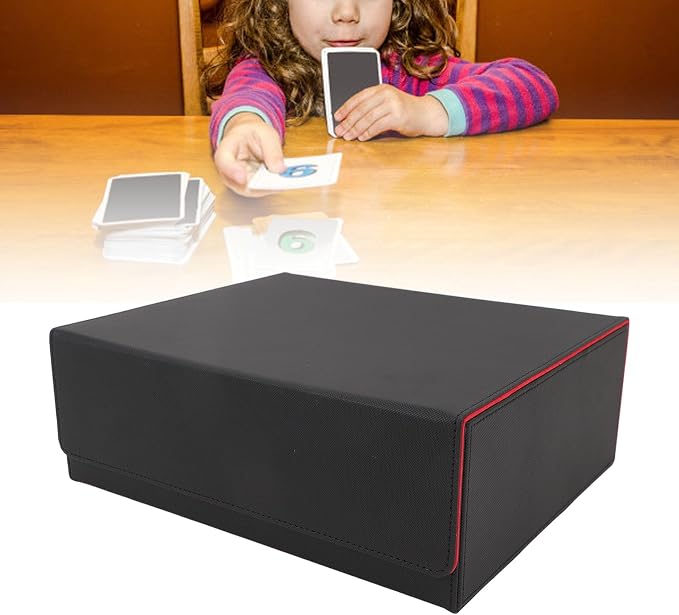 Card Deck Box Large Capacity PU Leather Magnetic Closure Storage Box/Cover for Tarot Game Cards 1800+ Sheets 3 Rows Divider Holder (#2)
