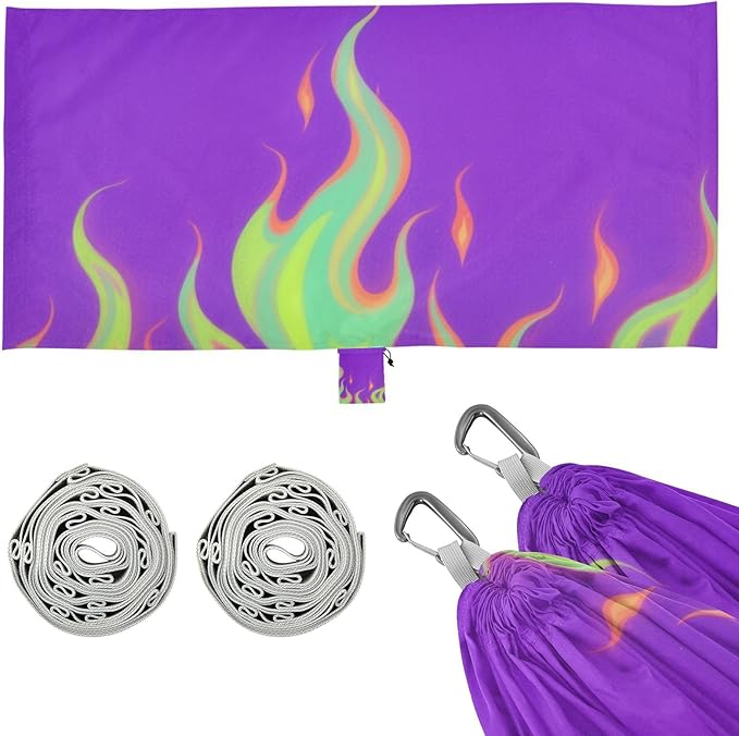 Purple Fluorescent Cool Flame 330lb Capacity Outdoor Hammock with Portabl Carry Bag Rope Hammock for Outside Patio Garden soporte para hamacas para adultos