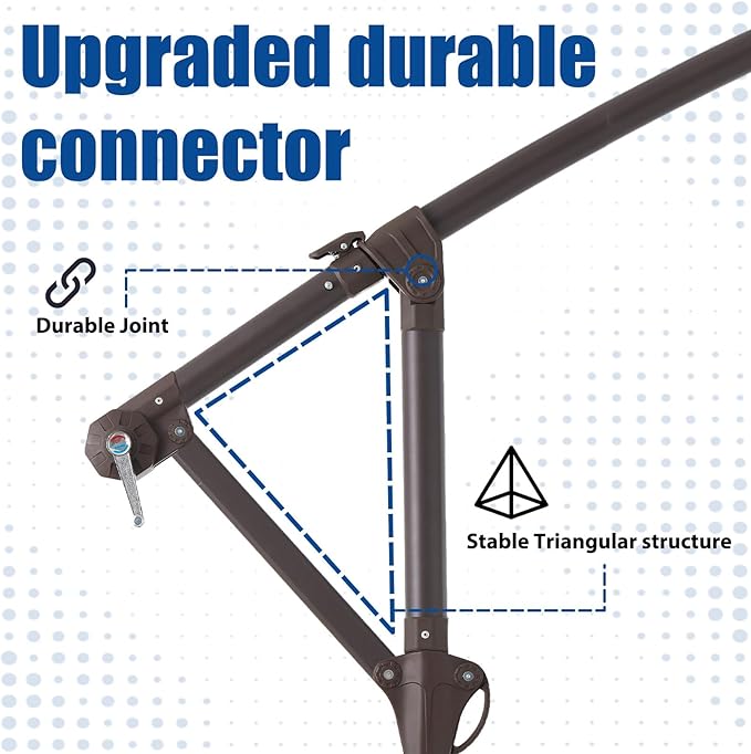 10FT Patio Umbrella, Outdoor Offset Cantilever Umbrella with Sturdy 8 Ribs, Easy Tilt Adjustment for Backyard Pool Garden,Green