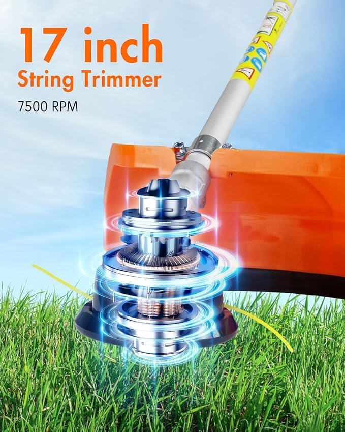 NEO-TEC 26cc 3-in-1 Gas String Trimmer 17" Gas Powered Weed Eater & Weed Wacker, 2-Cycle Lawn Edger & Brush Cutter Lightweight Yard Tool with Shoulder Strap & Rubber Handle
