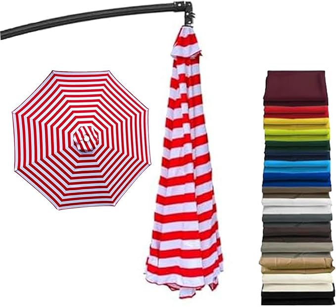 Cantilever Umbrella Replacement Canopy, Patio 8 Ribs Sun Umbrella Cover UV 50+ Protection Waterproof Cantilever for Garden, Backyard, Pool