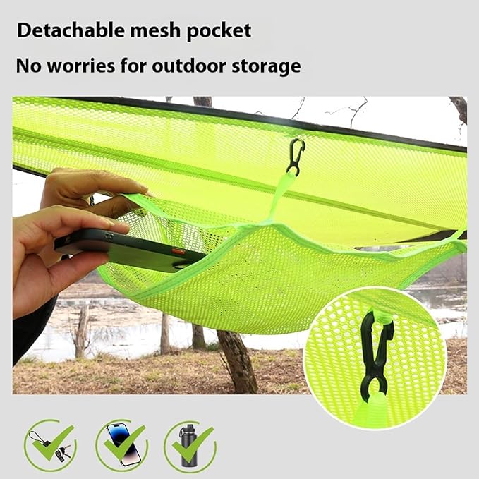 Large Square Hammock 13Ft Multi Person Hammock, Extra Large Sky Camping Hammock for Up to 2-3 Adults/Kids with 4 Ratchetsand Storage Bags