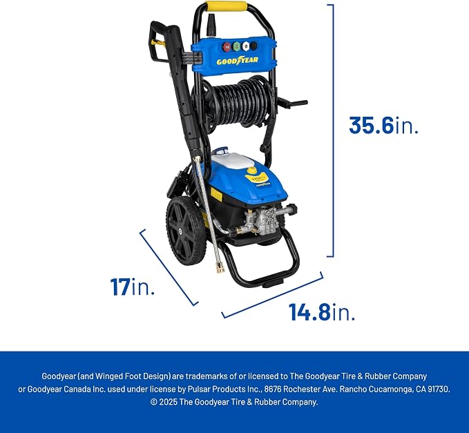 Goodyear 2200 PSI Vertical Electric Pressure Washer - 1.6 GPM