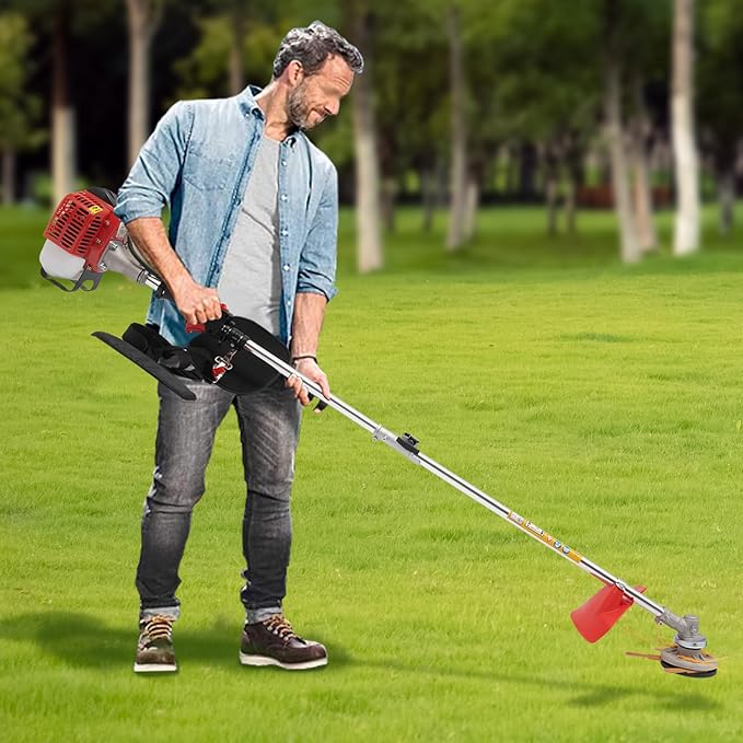 26cc/33cc/43cc Weed Eater Gas Powered, Gas Weed Trimmer Wacker Single-Cylinder Air-Cooled 2-Stroke Gasoline Engine Brush Cutter, Lawn Edger Grass Trimmer Tools for The Garden and Yard (26CC)