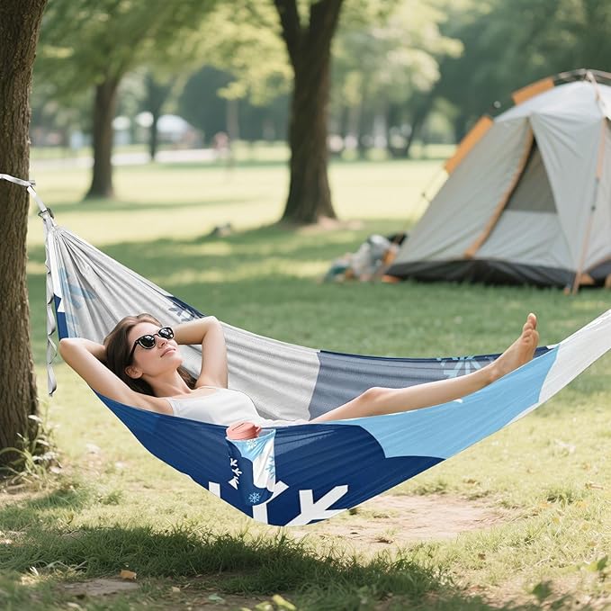 Snowflake Camping Hammocks with Hanging Rope Hammock for Outside Essentials