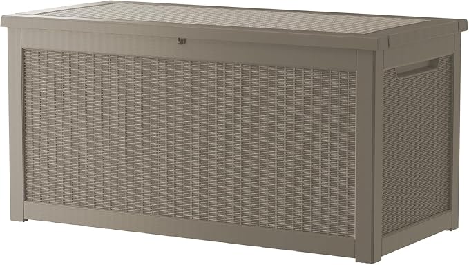320 Gallon Heavy Duty Deck Storage Box, Extra Large Storage Organizer for Patio Furniture Accessories, Garden Tools, Indoor Storage for Cushion,Grey