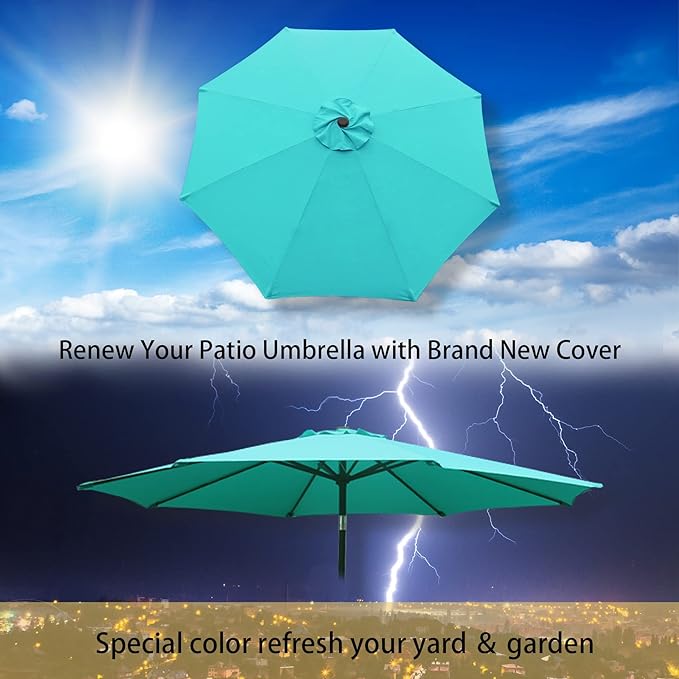 Goodgoods 9ft Patio Umbrella Replacement Canopy Market Umbrella Top Outdoor Umbrella Canopy (2pcs/package)
