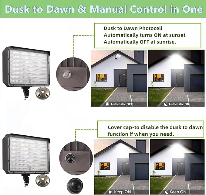 120W Outdoor LED Flood Light Dusk to Dawn with Knuckle, 16800LM 1000W Equivalent, 100-277V 5000K Daylight, ETL Commercial LED Flood Light Fixture, Outdoor Security Lighting for Landscape/Parking Lot