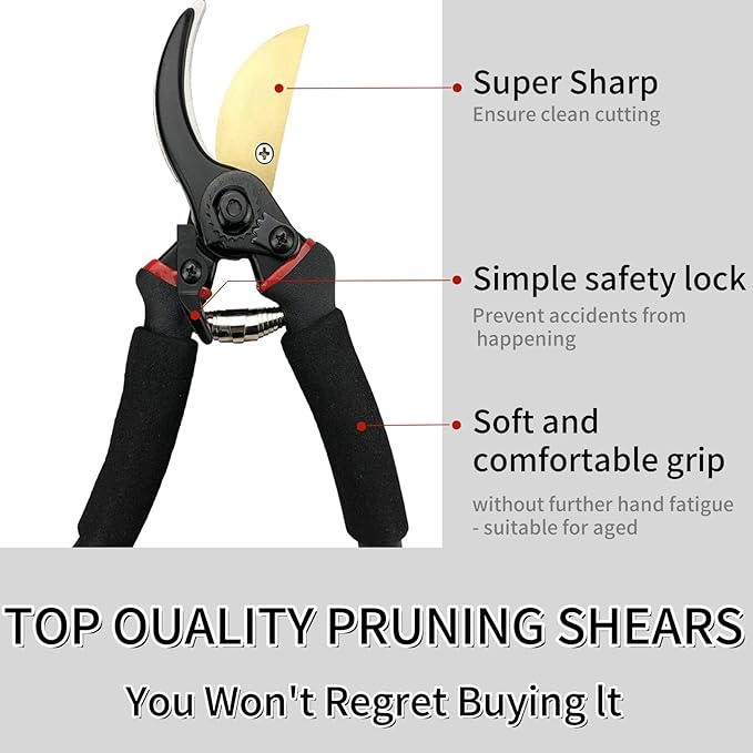 ultra-sharp garden shears, manganese steel blade, twice the result with half the effort, classic craftsmanship, integrated, long-lasting use - light flower branch pruning tool