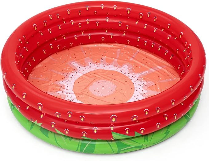 Bestway: H2OGO!Sweet Strawberry Pool - 66" x H15 - Inflatable 3-Ring Play Pool, Kids,103 Gallon, Ages 2+