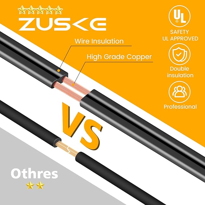 Zuske Outdoor String Lights, 150FT LED Patio Lights with 72+3 ST38 Vintage Edison Shatterproof Bulbs, Waterproof Connectable Dimmable Outside Hanging Lights for Backyard Bistro Porch Gazebo(75FTx2)
