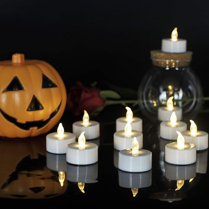 200Pack Battery Tea Lights Candles - LED Tea Lights Realistic Bright Flickering Holiday Gift Operated Flameless LED Tea Light for Festival& Celebration Warm White Battery Powered(sets of 100*2)
