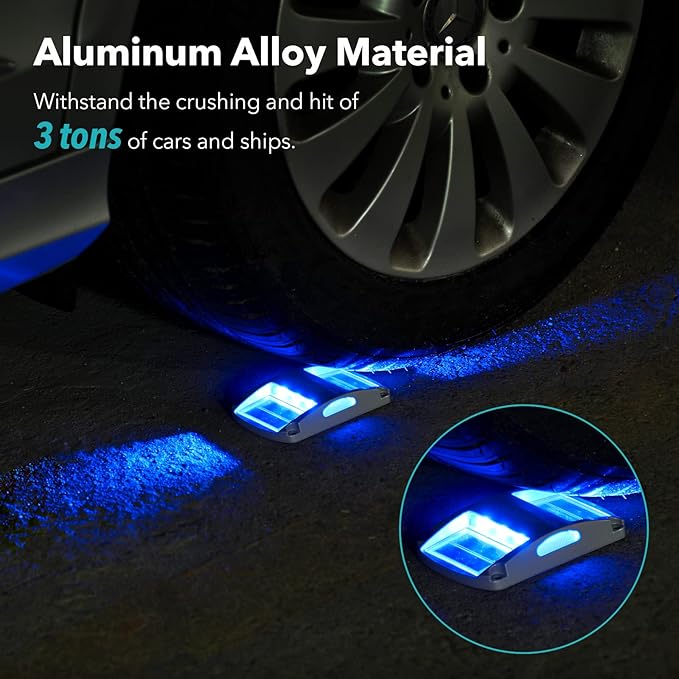 AGPTEK Solar Driveway Lights 4 Pack, Solar Deck Lights Outdoor Dock Marine Lights LED Dock Lights Solar Powered Waterproof Driveway Marker Lights for Warning Step, Sidewalk, Pathway, Garden, Yard