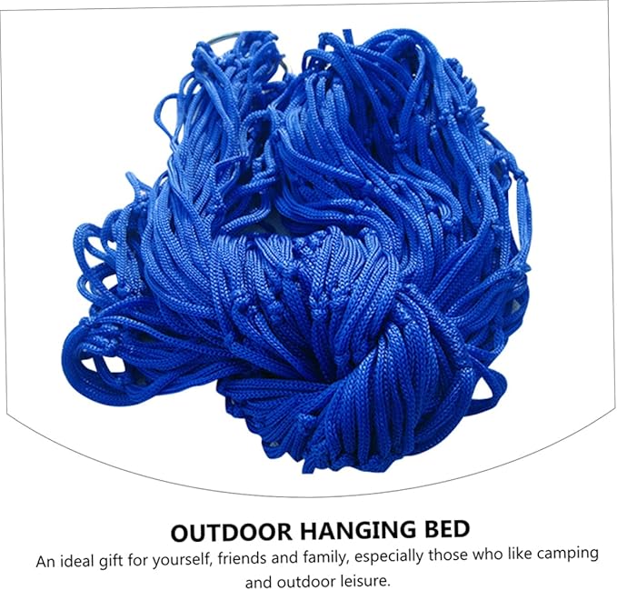 2pcs Outdoor Hammocks Nylon Rope Mesh Hammock Bed Heavy Duty Camping Swing Bed