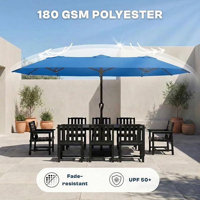 15FT Large Patio Umbrella with Base Included