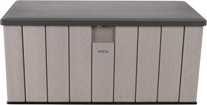 LIFETIME 150 Gallon Outdoor Storage Box, Gray Lid, 150.2 x 71.8 x 70 cm, Grey, 60362
