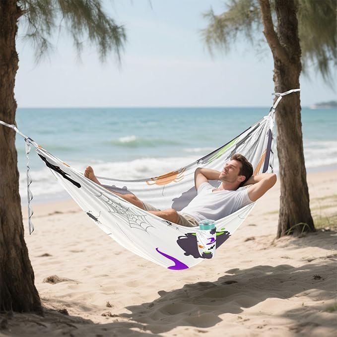 Hammocks for Outside Halloween Elements Camping Hammock Portable Hammocks with Tree Straps and Carry Bag Camping Accessories for Hiking Beach Outdoor