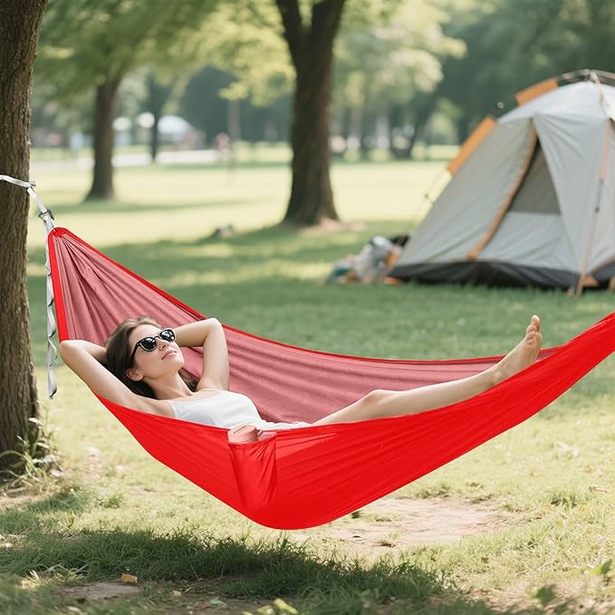 Red 330lb Capacity Hammocks with Hanging Rope Fabric Hammock for Outside Beach Patio Garden hamacas para Deck